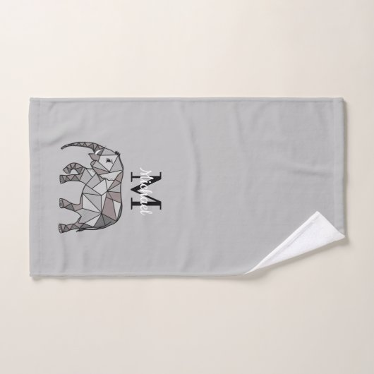 Monogram Niedlich Graphics Elephant Personalisiert Badhandtuch Set (Handtuch)