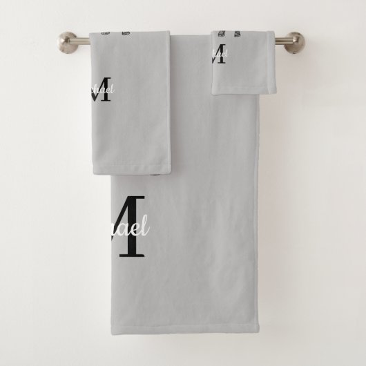 Monogram Niedlich Graphics Elephant Personalisiert Badhandtuch Set (Insitu)