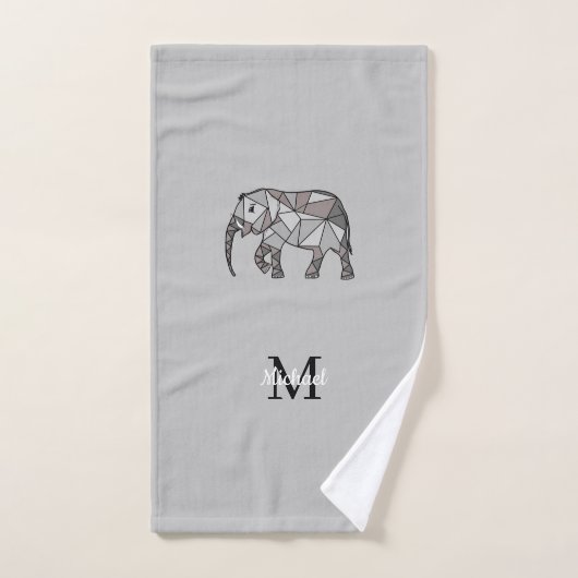 Monogram Niedlich Graphics Elephant Personalisiert Badhandtuch Set (Handtuch)