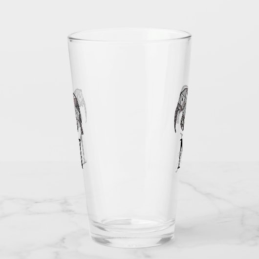 Monogram Niedlich Graphics Elephant Personalisiert Glas (Links)