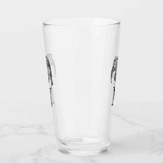 Monogram Niedlich Graphics Elephant Personalisiert Glas (Rechts)