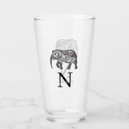 Monogram Niedlich Graphics Elephant Personalisiert Glas