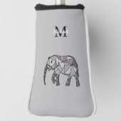 Monogram Niedlich Graphics Elephant Personalisiert Golf Headcover (Rotieren 90)