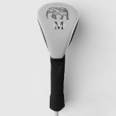 Monogram Niedlich Graphics Elephant Personalisiert Golf Headcover (Vorderseite)