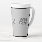 Monogram Niedlich Graphics Elephant Personalisiert Milchtasse (Rechte Ecke)