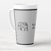 Monogram Niedlich Graphics Elephant Personalisiert Milchtasse (Linke Ecke)