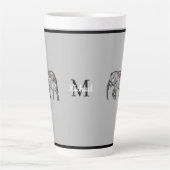Monogram Niedlich Graphics Elephant Personalisiert Milchtasse (Vorderseite)
