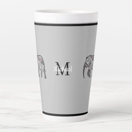 Monogram Niedlich Graphics Elephant Personalisiert Milchtasse (Vorderseite)