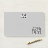 Monogram Niedlich Graphics Elephant Personalisiert Post-it Klebezettel (Auf Schreibtisch)