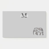 Monogram Niedlich Graphics Elephant Personalisiert Post-it Klebezettel (Vorderseite)