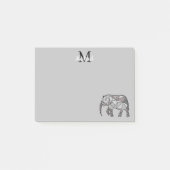 Monogram Niedlich Graphics Elephant Personalisiert Post-it Klebezettel (Vorderseite)