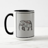 Monogram Niedlich Graphics Elephant Personalisiert Tasse (Links)