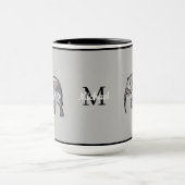 Monogram Niedlich Graphics Elephant Personalisiert Tasse (Zentrum)