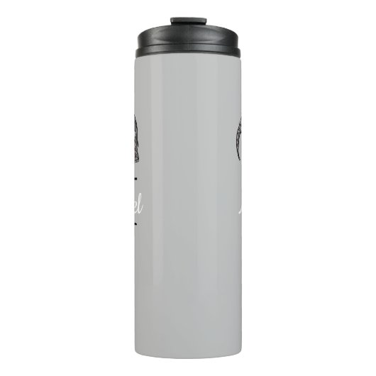 Monogram Niedlich Graphics Elephant Personalisiert Thermosbecher (Vorderseite)