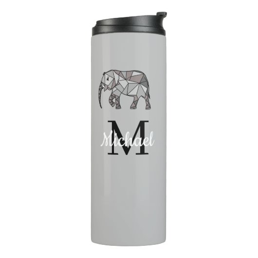 Monogram Niedlich Graphics Elephant Personalisiert Thermosbecher (Nach links gedreht)