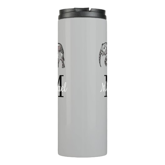 Monogram Niedlich Graphics Elephant Personalisiert Thermosbecher (Rückseite)