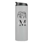 Monogram Niedlich Graphics Elephant Personalisiert Thermosbecher (Nach rechts gedreht)