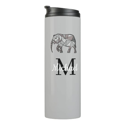 Monogram Niedlich Graphics Elephant Personalisiert Thermosbecher (Nach rechts gedreht)