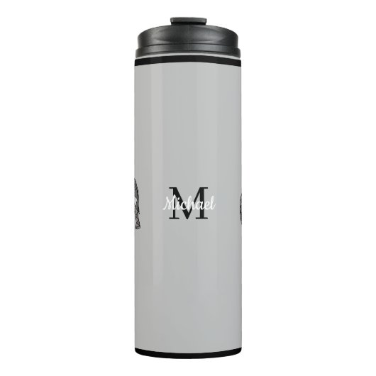 Monogram Niedlich Graphics Elephant Personalisiert Thermosbecher (Vorderseite)