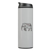 Monogram Niedlich Graphics Elephant Personalisiert Thermosbecher (Nach rechts gedreht)