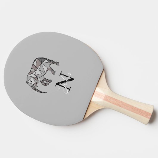 Monogram Niedlich Graphics Elephant Personalisiert Tischtennis Schläger (Seitenansicht)