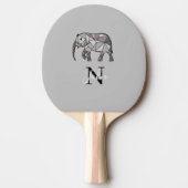 Monogram Niedlich Graphics Elephant Personalisiert Tischtennis Schläger (Vorderseite)