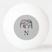 Monogram Niedlich Graphics Elephant Personalisiert Tischtennisball (Rückseite)