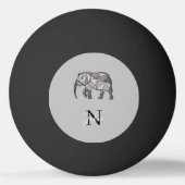 Monogram Niedlich Graphics Elephant Personalisiert Tischtennisball (Vorderseite)