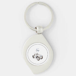 Monogram Niedlich Graphics Personalisiert Black Ca Schlüsselanhänger