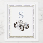 Monogram Niedlich Graphics Personalisiert Black Ca Weinetikett (Einzelnes Label)