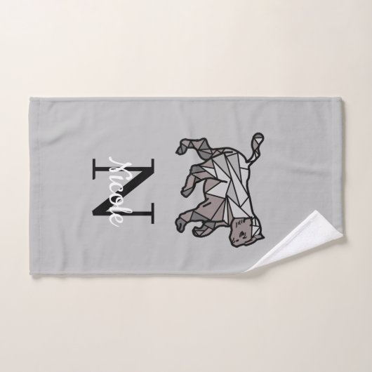 Monogram Niedlich Graphics Personalisiert Black Ce Badhandtuch Set (Handtuch)