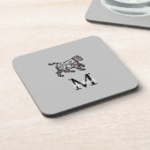 Monogram Niedlich Graphics Personalisiert Black Ce Getränkeuntersetzer (Linke Seite)