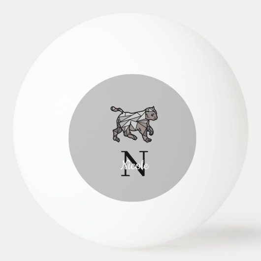 Monogram Niedlich Graphics Personalisiert Black Ce Tischtennisball (Rückseite)