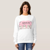 Monogram Niedlich Halloween Pink Ghosts Spooky Sweatshirt (Vorne ganz)