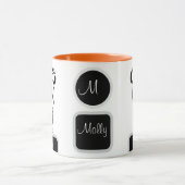 Monogram Niedlich Kawaii Panda Bär Personalisierte Tasse (Zentrum)