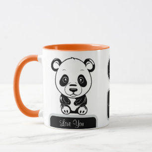 Monogram Niedlich Kawaii Panda Bär Personalisierte Tasse