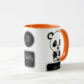 Monogram Niedlich Kawaii Panda Bär Personalisierte Tasse (VorderseiteRechts)