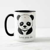 Monogram Niedlich Kawaii Panda Bär Personalisierte Tasse (Links)