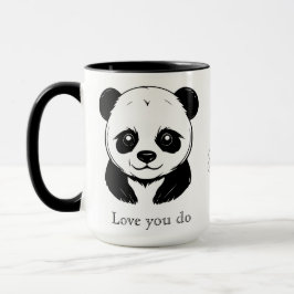 Monogram Niedlich Kawaii Panda Bär Personalisierte Tasse