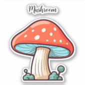 Monogram niedlich Kawaii Red Mushroom Scrapbook Aufkleber (Vorderseite)