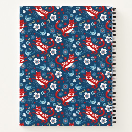 Monogram Niedlich Kitty Cat Pattern Notebook Notizblock (Rückseite)
