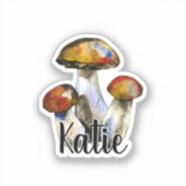 Monogram Niedlich Künstlerisch Trendy Mushroom - N Aufkleber (Vorderseite)