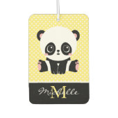 Monogram Niedlich Panda Bär Personalisiert Polka D Autolufterfrischer (Vorderseite)