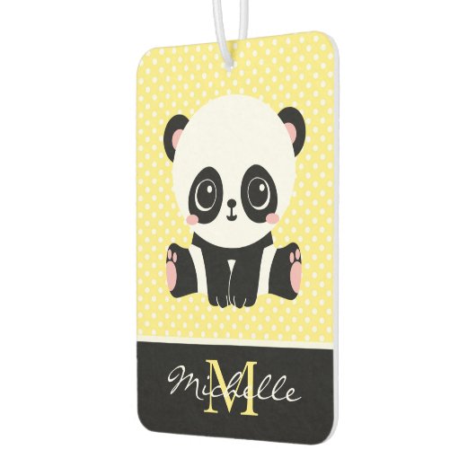 Monogram Niedlich Panda Bär Personalisiert Polka D Autolufterfrischer (Links)