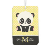 Monogram Niedlich Panda Bär Personalisiert Polka D Autolufterfrischer (Rückseite)