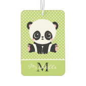 Monogram Niedlich Panda Bär Personalisiert Polka D Autolufterfrischer (Rückseite)