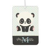 Monogram Niedlich Panda Bär Personalisiert Polka D Autolufterfrischer (Vorderseite)