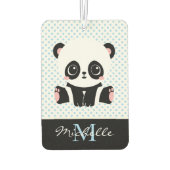 Monogram Niedlich Panda Bär Personalisiert Polka D Autolufterfrischer (Rückseite)