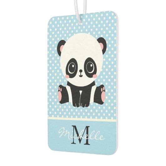 Monogram Niedlich Panda Bär Personalisiert Polka D Autolufterfrischer (Links)