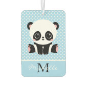 Monogram Niedlich Panda Bär Personalisiert Polka D Autolufterfrischer (Rückseite)